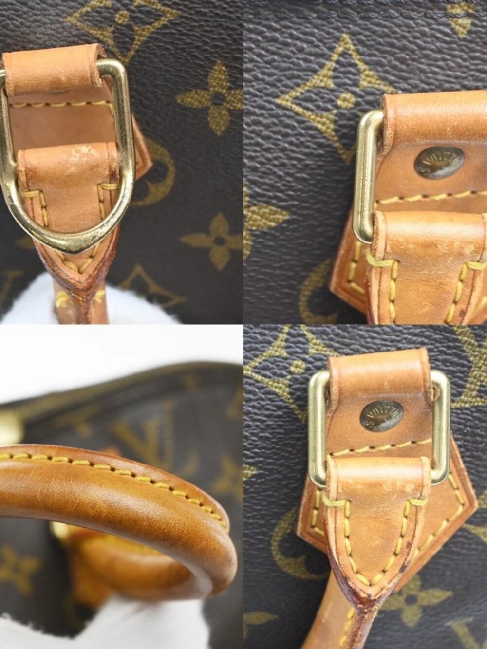 LOUIS VUITTON LV Logo Alma Hand Bag Monogram Leather Brown France M51130 73MA512 - Picture 7 of 15